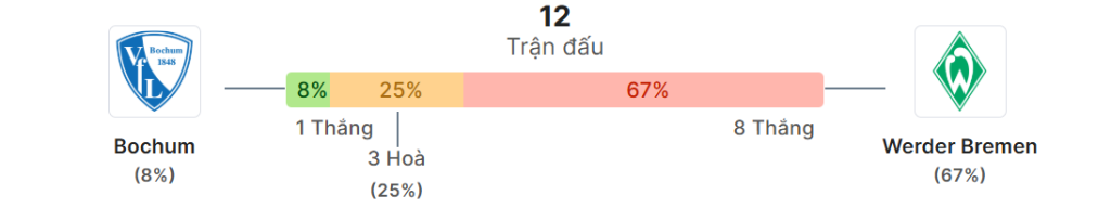 Thong ke doi dau Bochum vs Werder Bremen
