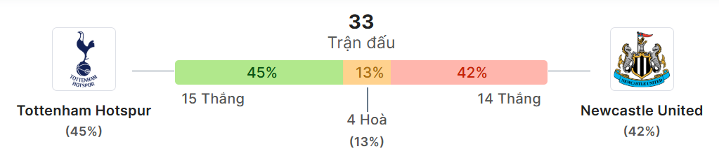 Thong ke doi dau Tottenham vs Newcastle